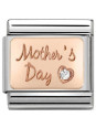 Maillon Nomination classic Mother's Day avec oxyde en Or rose