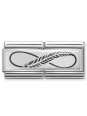 Maillon Nomination classic double Plaque plume infini