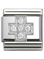 Maillon Nomination classic croix et oxydes en Argent