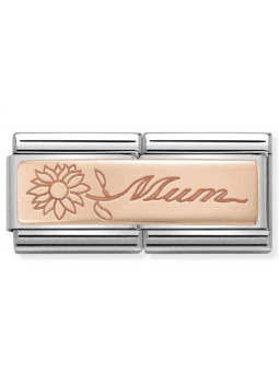 Maillon Nomination classic double Or rose Mum