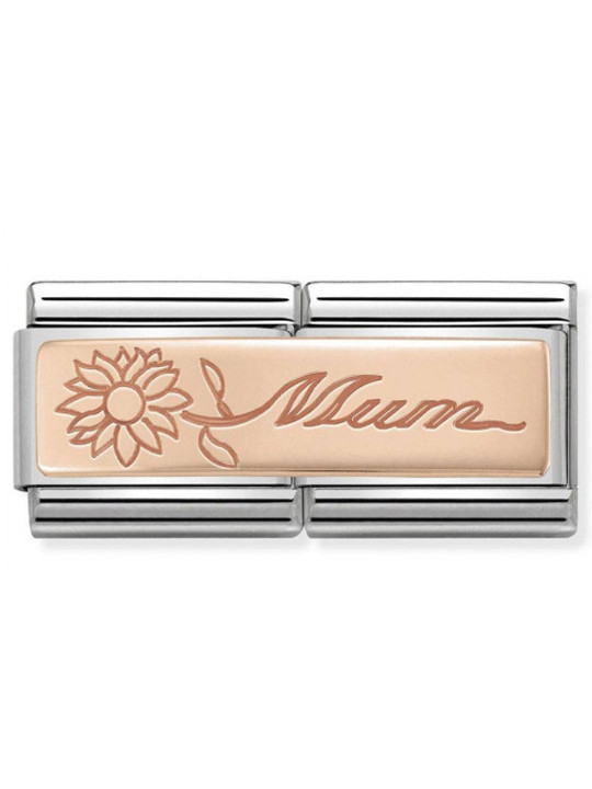 Maillon Nomination classic double Or rose Mum