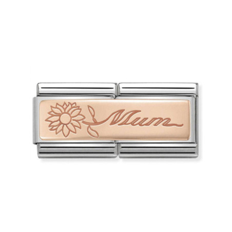 Maillon Nomination classic double Or rose Mum