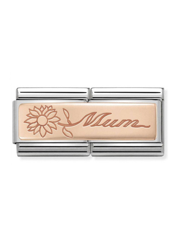 Maillon Nomination classic double Or rose Mum