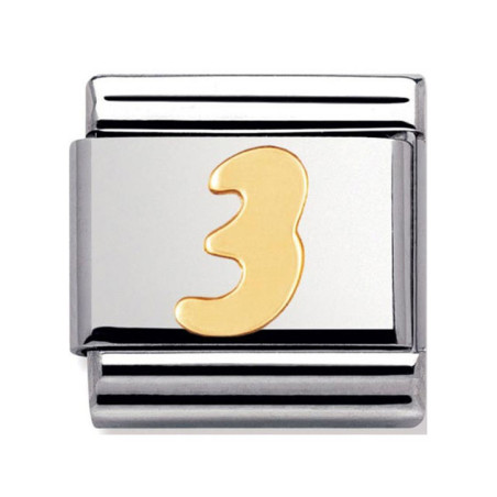 Maillon Nomination classic chiffre 3 en Or