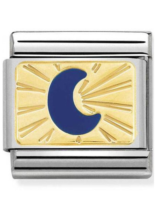 Maillon Nomination classic lune bleue en or