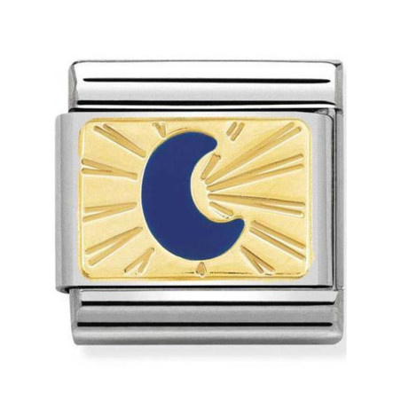 Maillon Nomination classic lune bleue en or