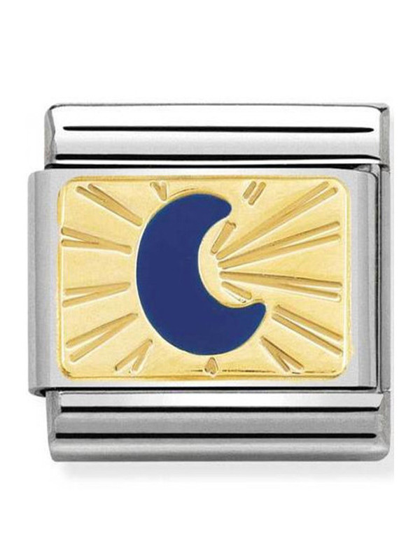 Maillon Nomination classic lune bleue en or
