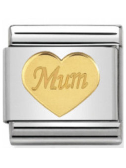 Maillon Nomination classic coeur Mum en or
