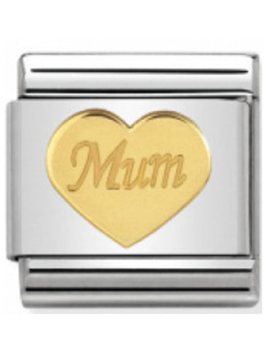 Maillon Nomination classic coeur Mum en or