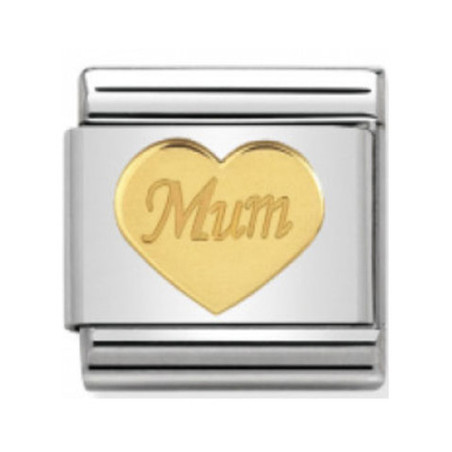 Maillon Nomination classic coeur Mum en or