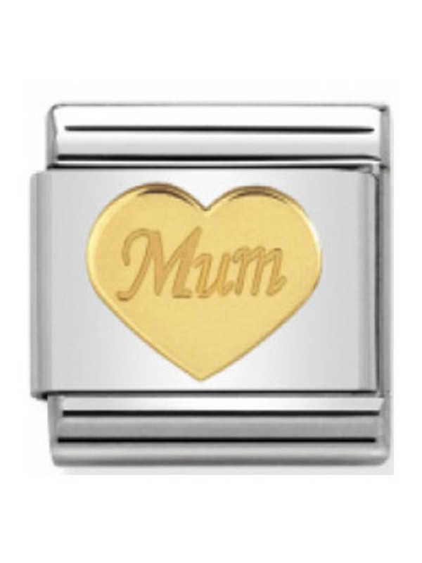 Maillon Nomination classic coeur Mum en or
