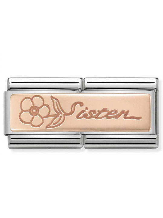 Maillon Nomination classic double Or rose Sister