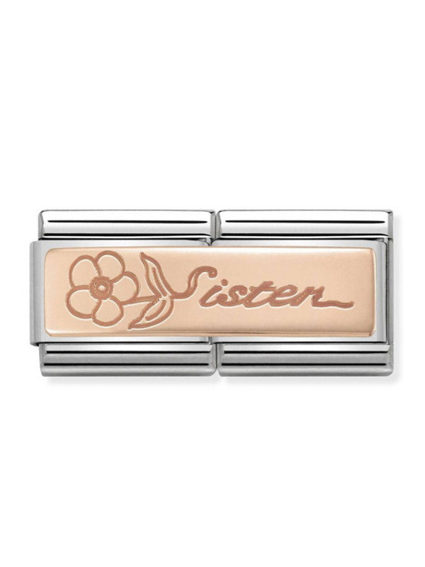 Maillon Nomination classic double Or rose Sister