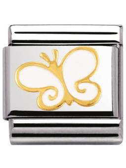 Maillon Nomination classic papillon blanc