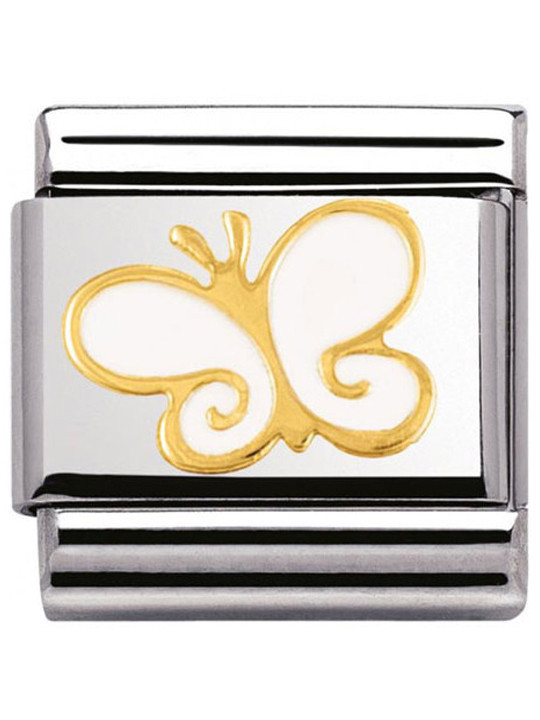 Maillon Nomination classic papillon blanc