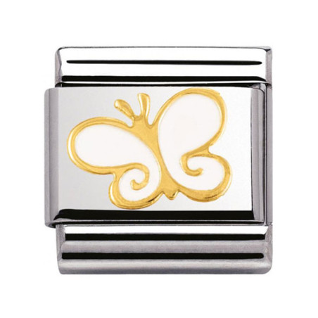 Maillon Nomination classic papillon blanc