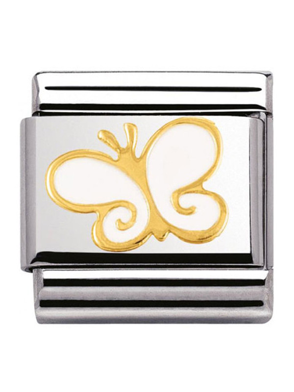 Maillon Nomination classic papillon blanc