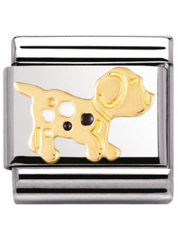 Maillon Nomination classic chien tacheté en Or