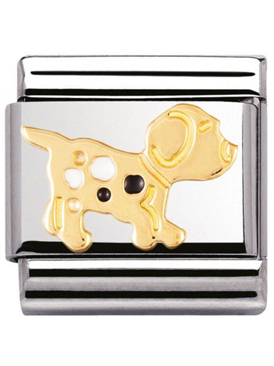Maillon Nomination classic chien tacheté en Or