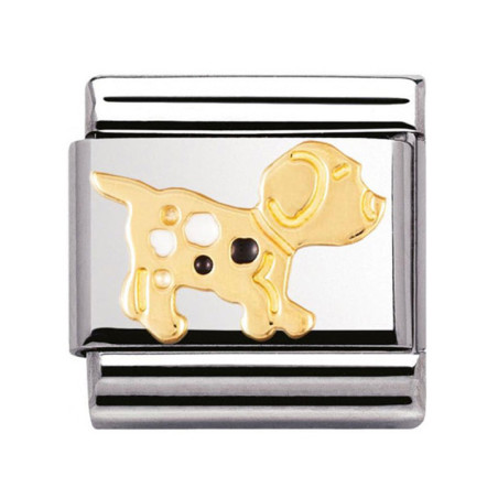 Maillon Nomination classic chien tacheté en Or