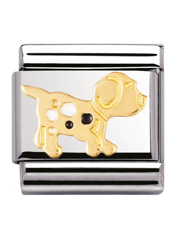 Maillon Nomination classic chien tacheté en Or