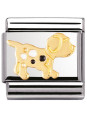 Maillon Nomination classic chien tacheté en Or