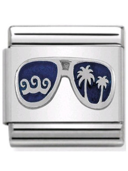 Maillon Nomination classic lunettes bleues en Argent