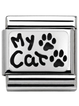 Maillon Nomination classic Argent My Cat