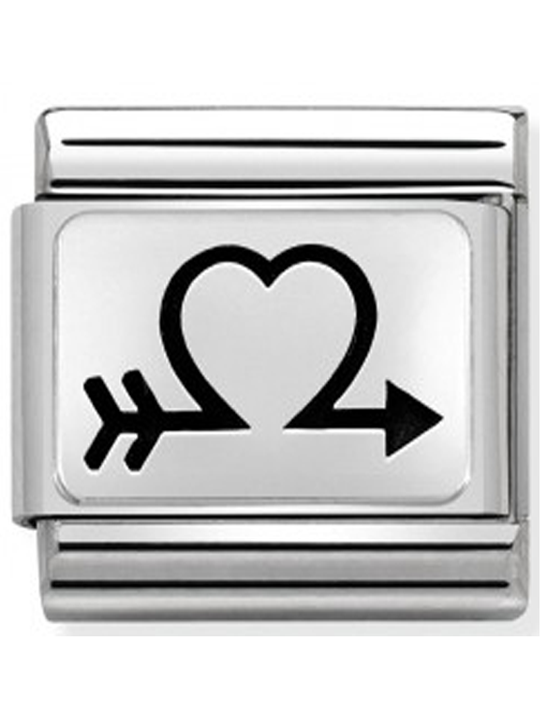 Maillon Nomination classic Argent coeur et flêche