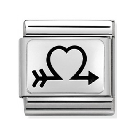 Maillon Nomination classic Argent coeur et flêche