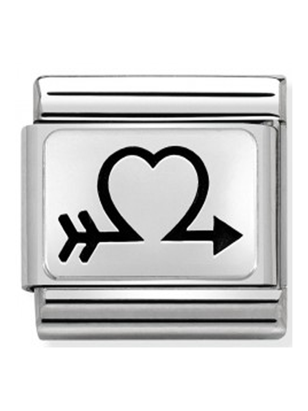 Maillon Nomination classic Argent coeur et flêche