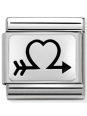 Maillon Nomination classic Argent coeur et flêche