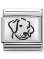 Maillon Nomination classic chien en Argent