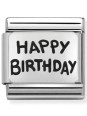 Maillon Nomination classic Happy Birtday Acier Argent