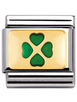 Maillon Nomination classic trèfle vert