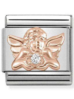 Maillon Nomination classic ange oxyde Or rose