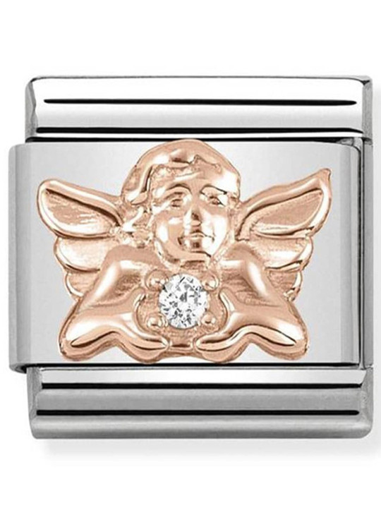 Maillon Nomination classic ange oxyde Or rose