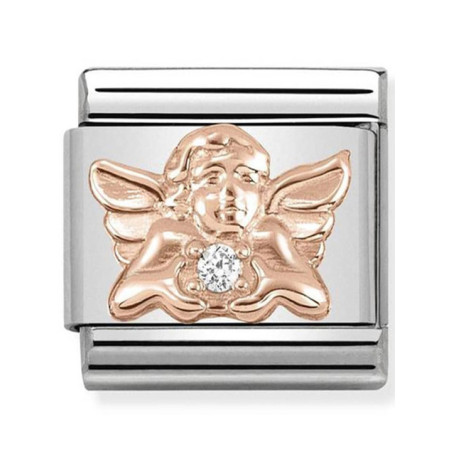 Maillon Nomination classic ange oxyde Or rose