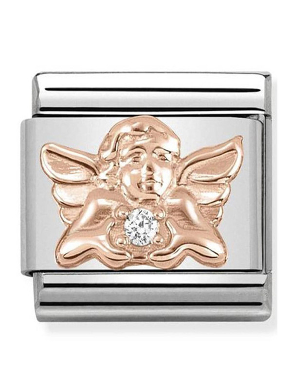 Maillon Nomination classic ange oxyde Or rose