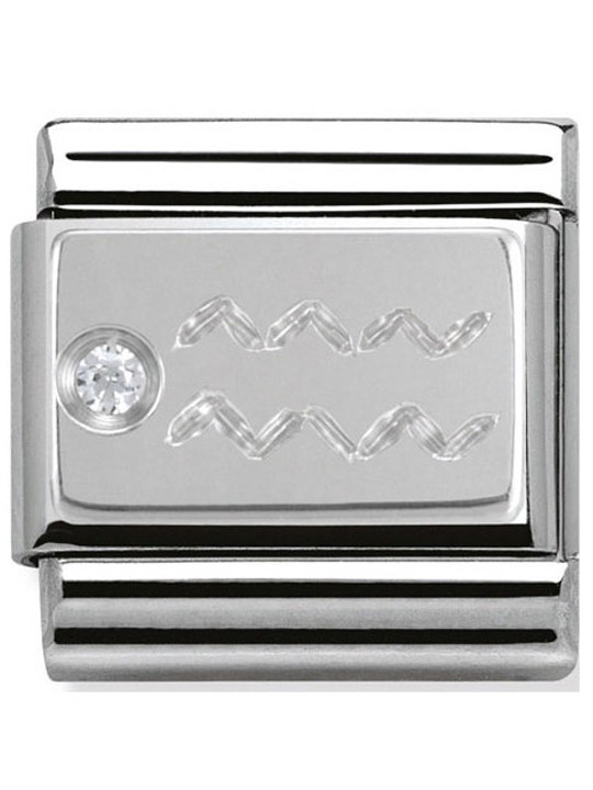 Maillon Nomination classic Verseau en Argent et oxyde de zirconium