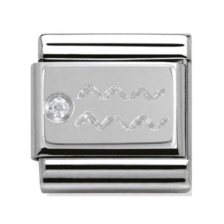Maillon Nomination classic Verseau en Argent et oxyde de zirconium