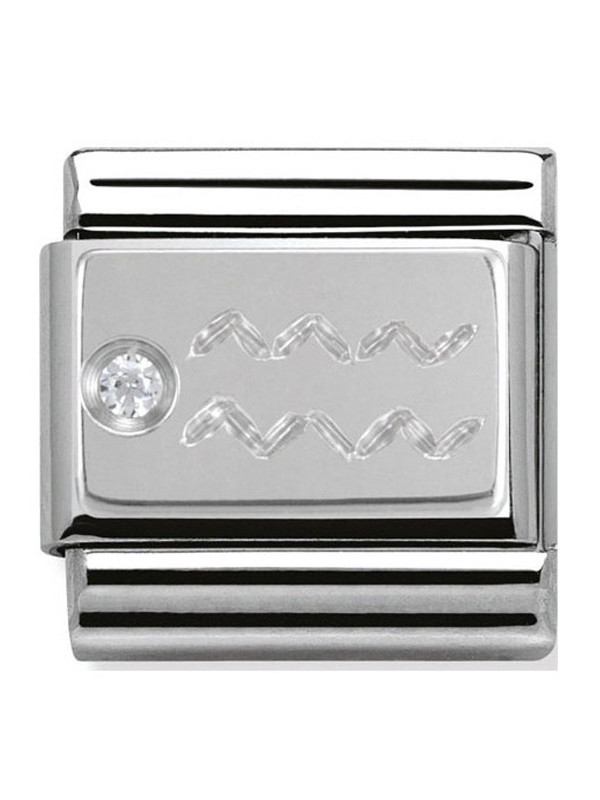 Maillon Nomination classic Verseau en Argent et oxyde de zirconium