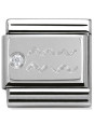 Maillon Nomination classic Verseau en Argent et oxyde de zirconium