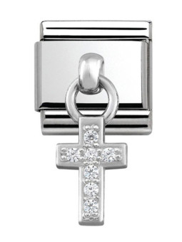 Maillon Nomination classic charms croix et oxydes