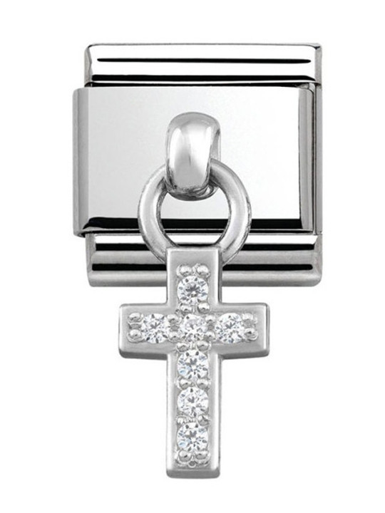 Maillon Nomination classic charms croix et oxydes