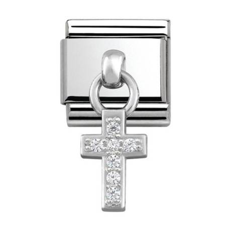 Maillon Nomination classic charms croix et oxydes
