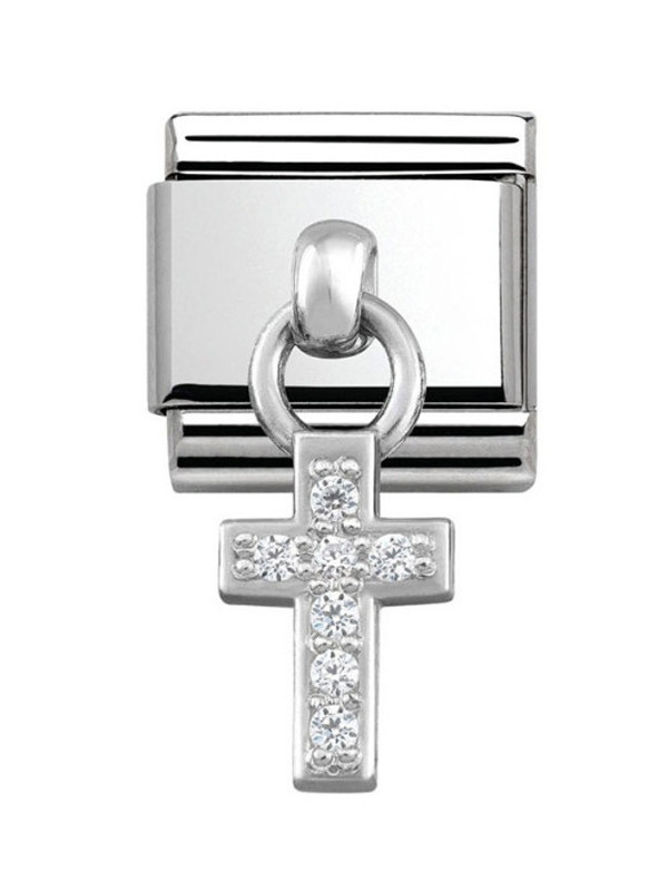 Maillon Nomination classic charms croix et oxydes