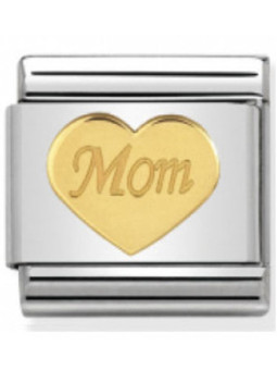 Maillon Nomination classic coeur Mom en or