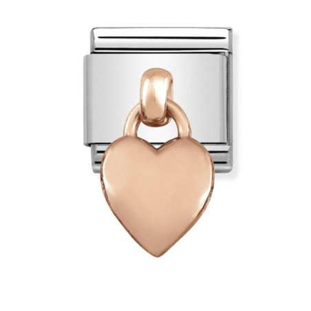 Maillon Nomination classic Pendentif Coeur en Or rose