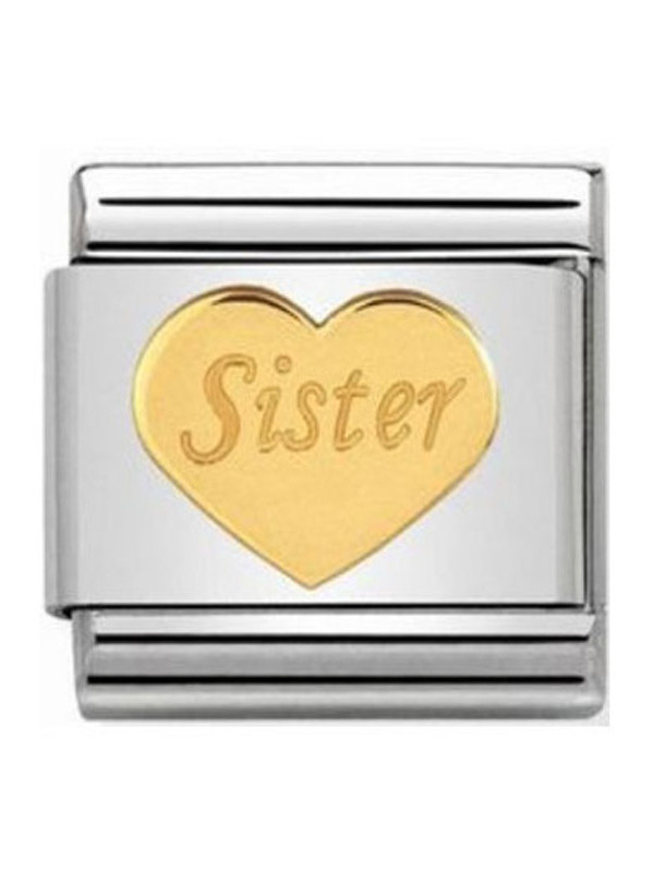 Maillon Nomination classic coeur Sister en or